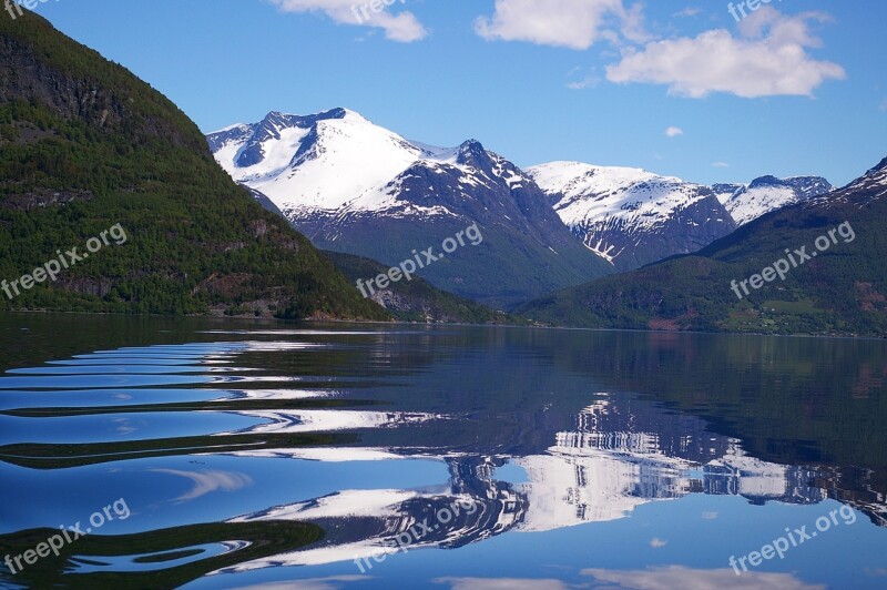 Norway Fjordlandschaft Hill Nature Landscape