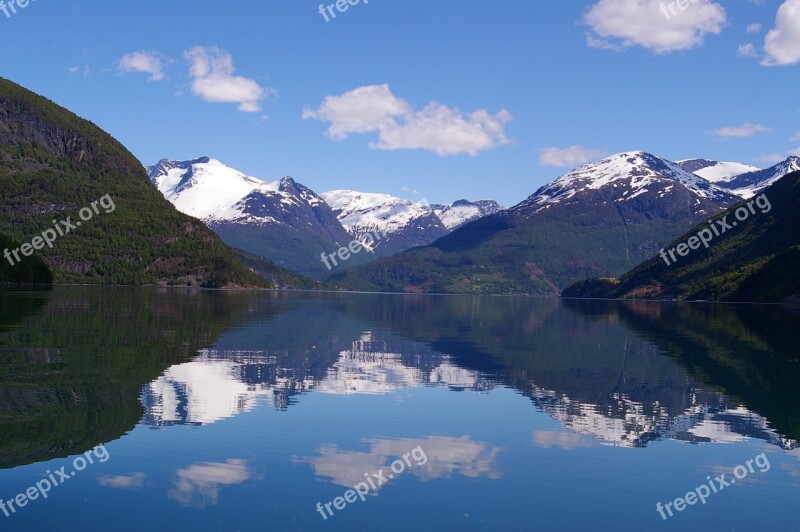 Norway Fjordlandschaft Hill Nature Landscape