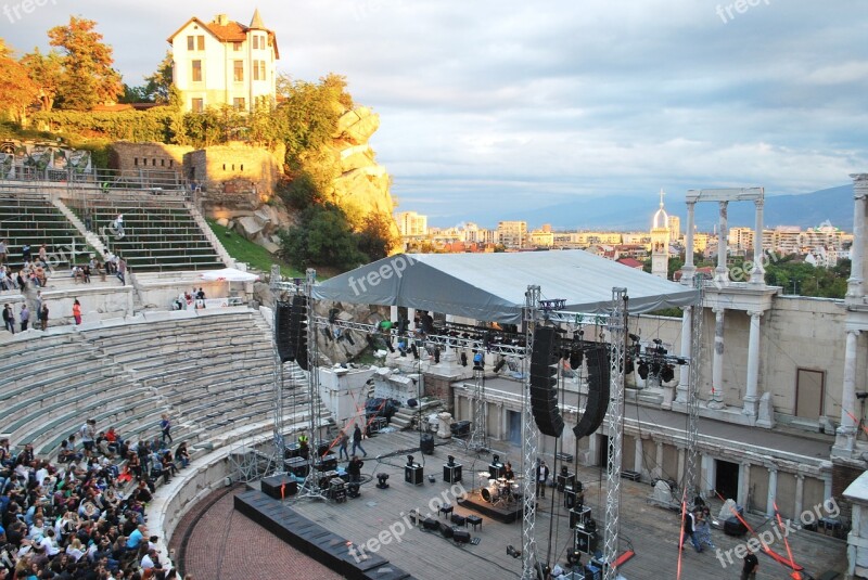 Plovdiv Ancient Theater Old Town Stones