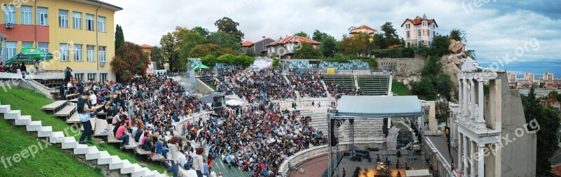 Panorama Plovdiv Amphitheatre Bulgaria Architecture