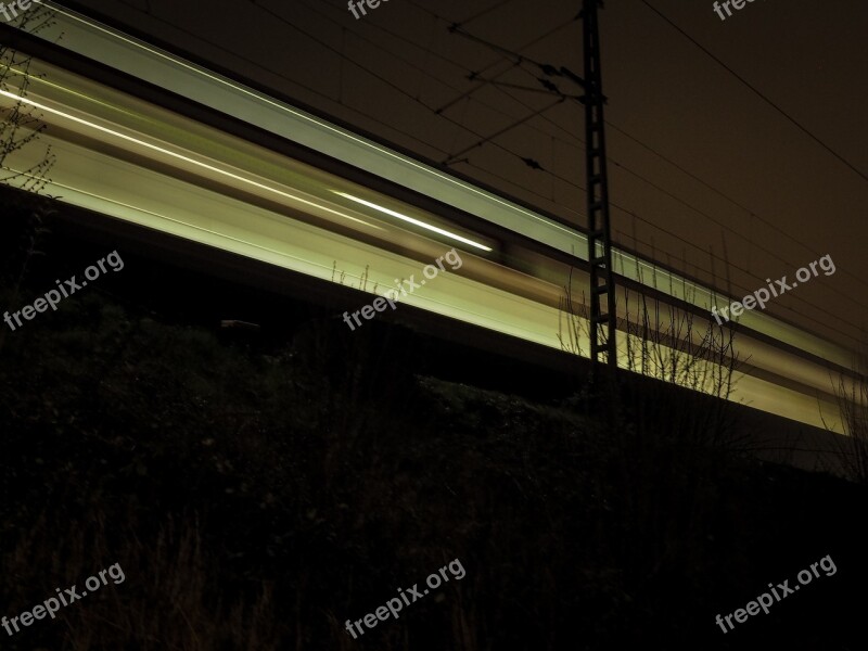 Night Train Train Level Crossing Transport Free Photos