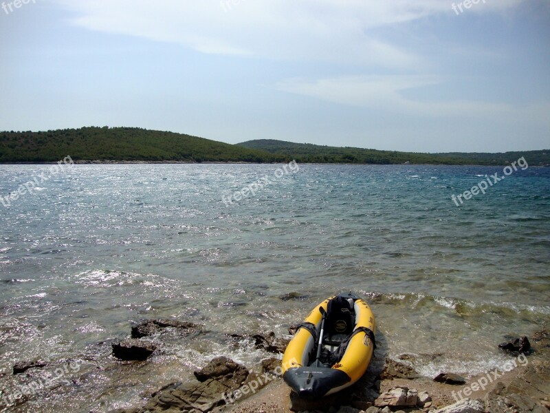 Nature Kayak Sky Clouds Sun