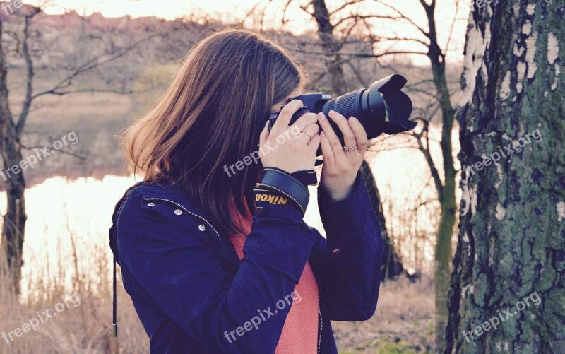 Photographer Woman Camera Photographing Photography