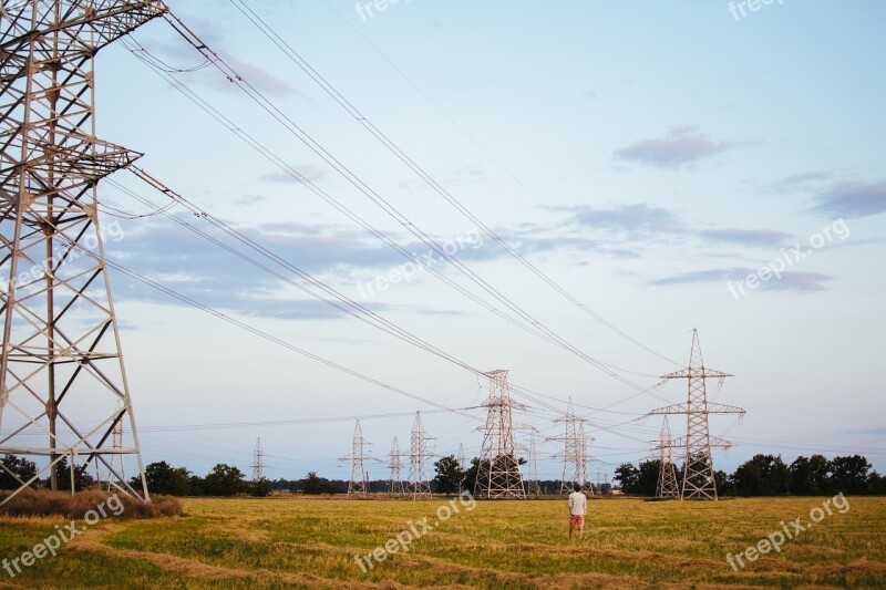 Power Supply Utility Poles Electricity Power Energy