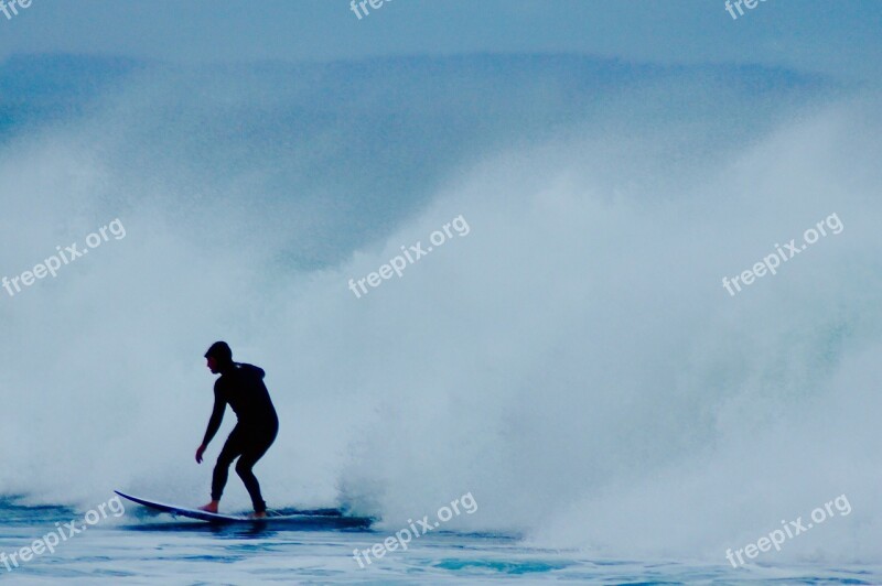 Surfer Surfing Wave Surf Ocean