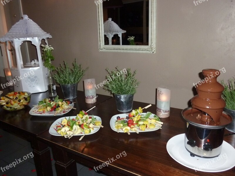 Chocolate Fountain Wedding Fruit Bars Eat Delicious