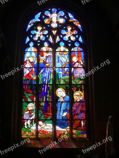 Church Stained Glass Window Stained Glass Lannion France