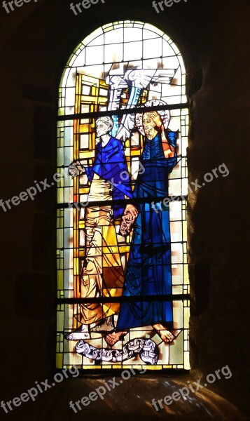 Church Stained Glass Window Stained Glass Mont Saint Michel France