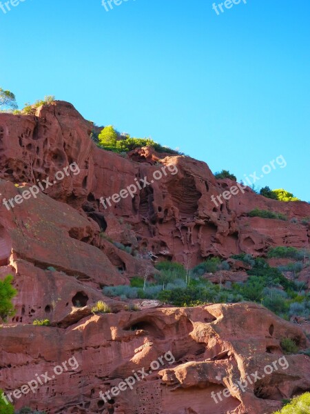 Red Rocks Sandstone Priorat Erosion Free Photos