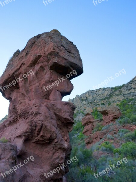 Red Rock Sandstone Head Shape Erosion Free Photos