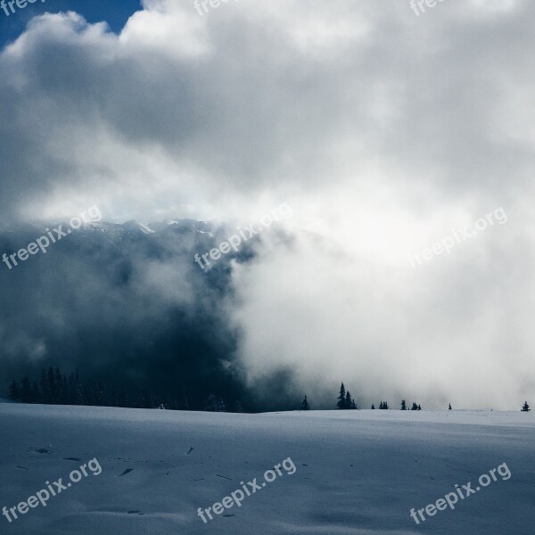 Winter Landscape Snow Covered Clouds