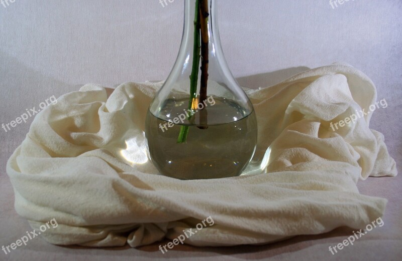 Bottle With Cloth Bottle Glass Clear Water