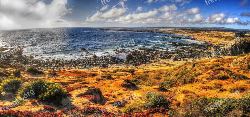 Beach Landscape Panoramic Hdr Afternoon