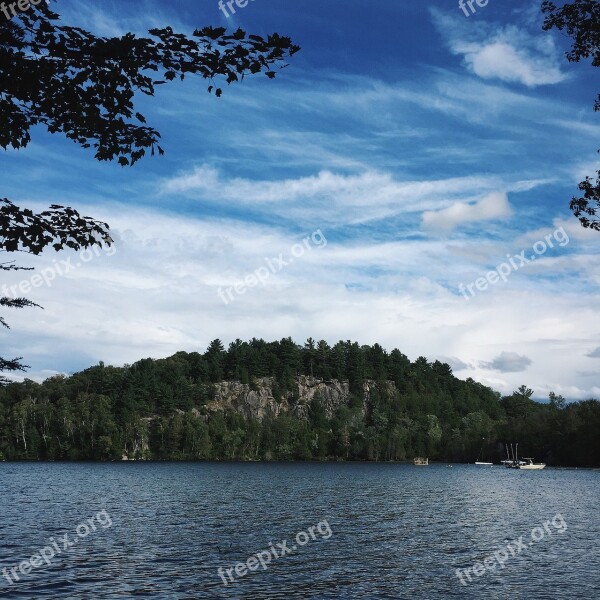 Landscape Lake Cliff Sky Beautiful Landscape