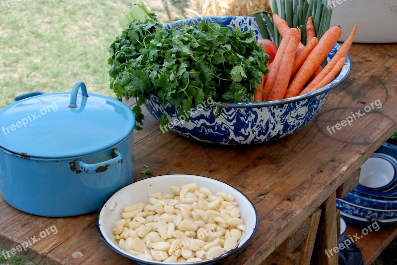 Still Life Vegetables Rural Carrots Pot