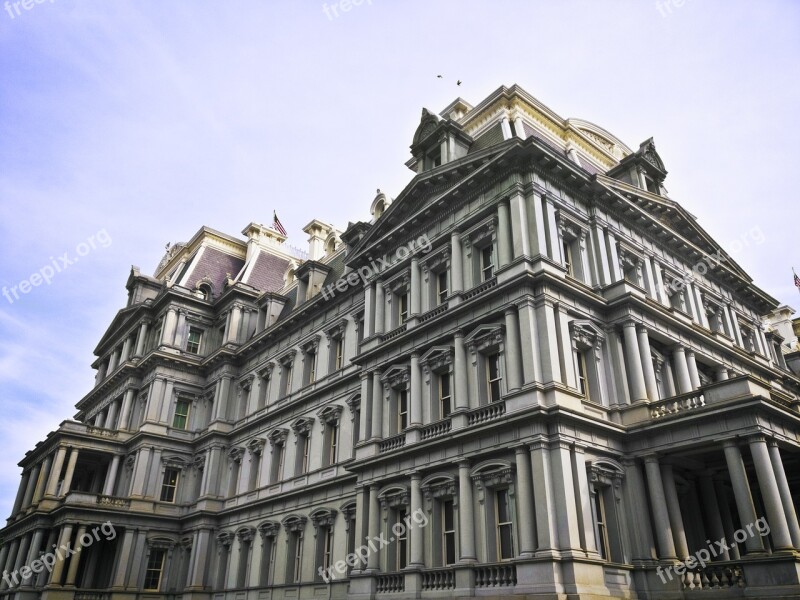 Eisenhower Executive Office Washington Dc Building Government Building Columns Perspective