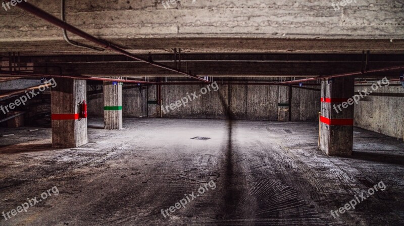 Garage Underground Parking Empty Dark