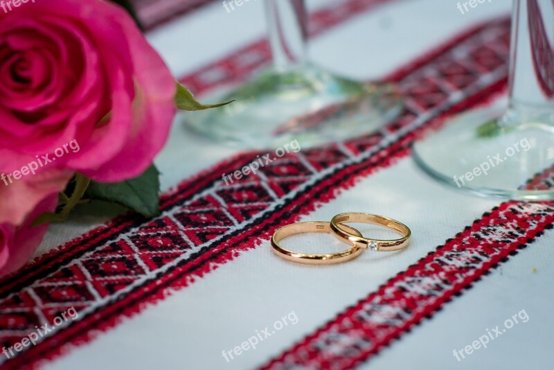 Ukraine Rings Wedding Rings Towel Embroidery