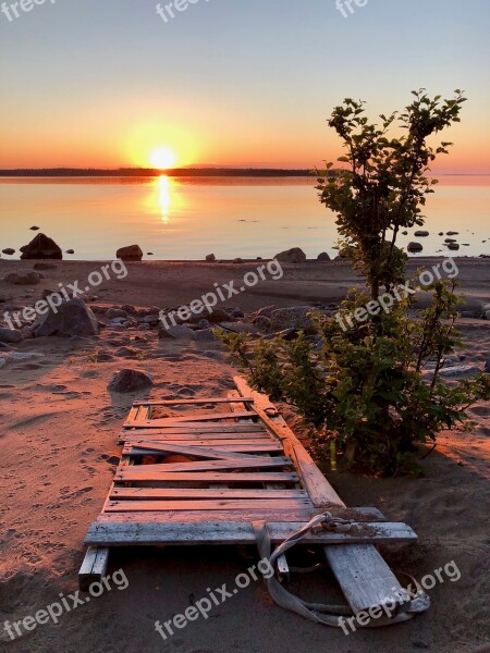 Smålsön Sunset Bridge Luleå Free Photos