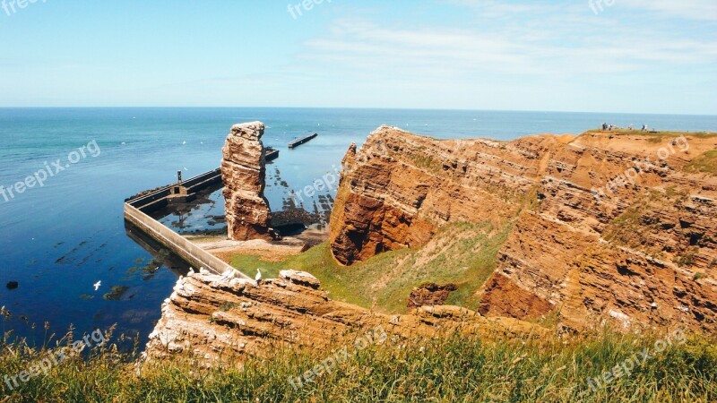 Helgoland Lange Anna North Sea Sea Island Rock