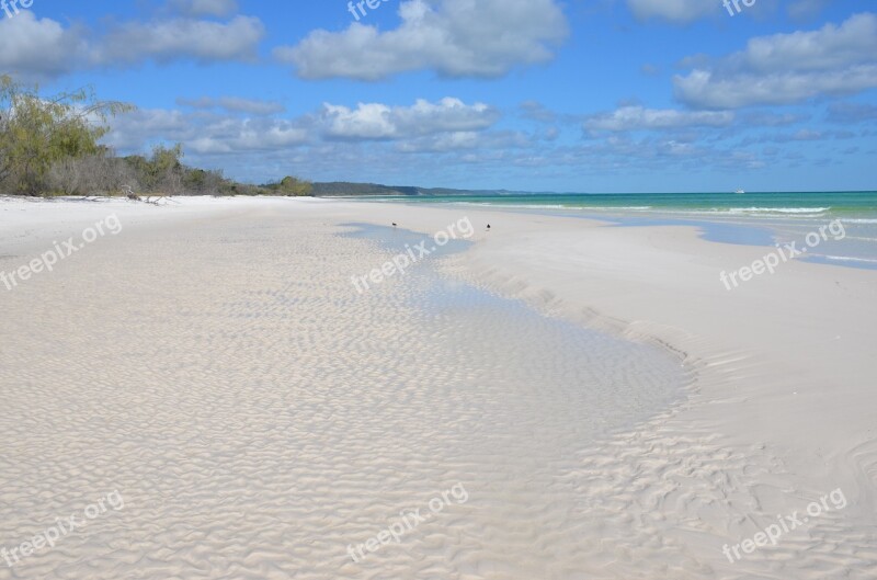 Fraser Island Beach Ripples Sand Queensland