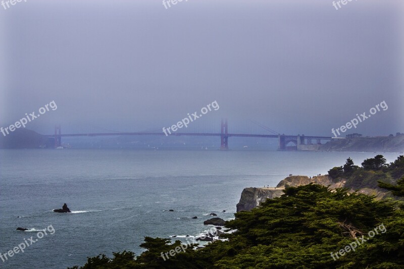 San Francisco Golden Gate Bridge Bridge Architecture Travel Water