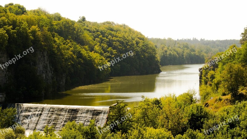 Ukraine Zhitomir Waterfall Summer Landscape