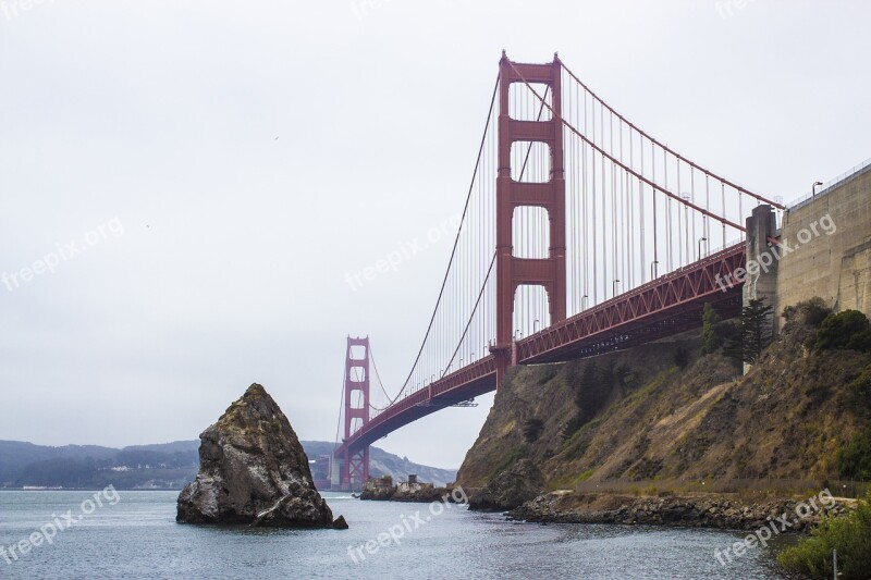 San Francisco Golden Gate Bridge Bridge Landmark Architecture Ocean