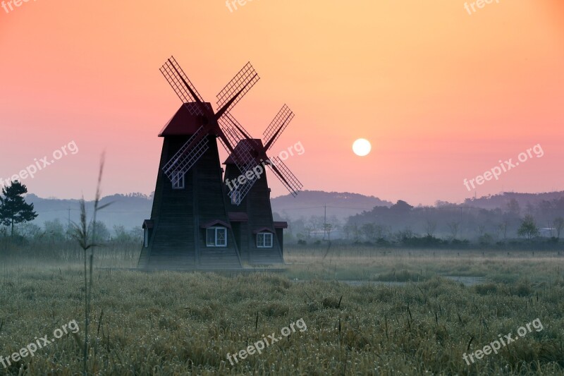 Windmill The Future Sunrise Spring Under 슾 Not