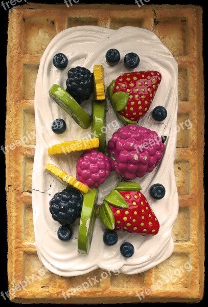 Waffle Cream Fruit Advertising Advertising Stands