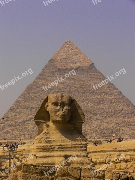 Egypt Giza Desert Sphinx Pyramid