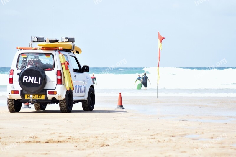 Lifeguards Rnli Beach Seaside Rescue