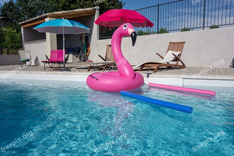 Swimming Pool Parasol Pink Blue Buoy