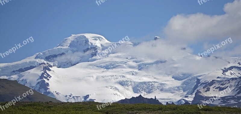 Glacier Mountains Snow Massif Volcanic Landscape