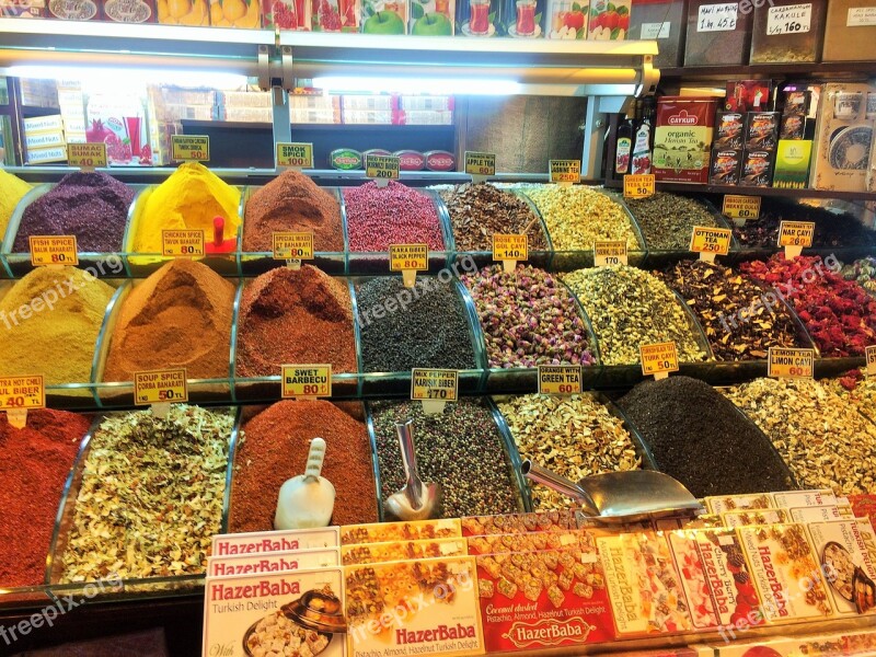 Istanbul Turkey Spice Market Colorful Local Shop