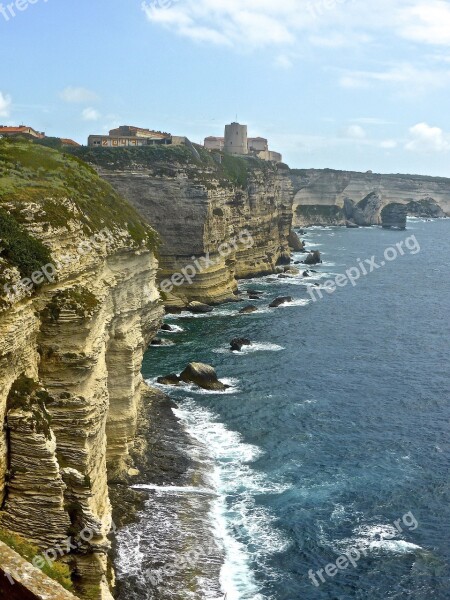 Seascape Coastal Cliffs Bonifacio Scenery