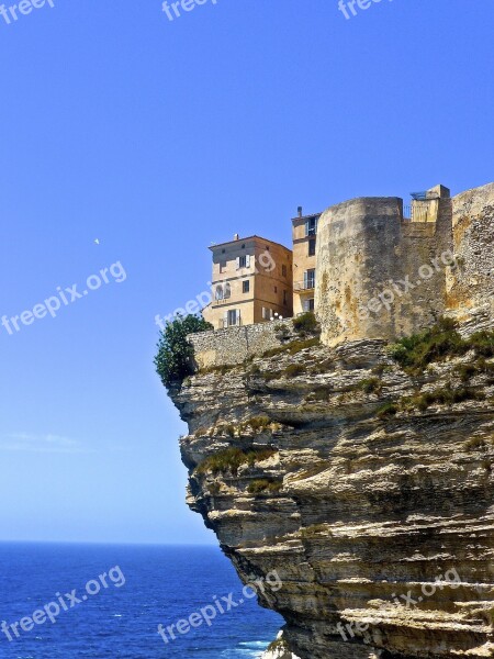 Cliff Bonifacio Corsica Building Coast