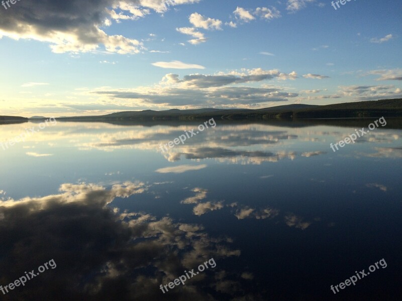 Horizon Himmel Mirroring Sunset Cloud