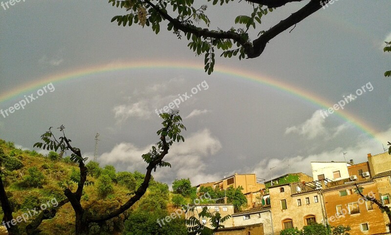 Rainbow Storm Calm City After Rain