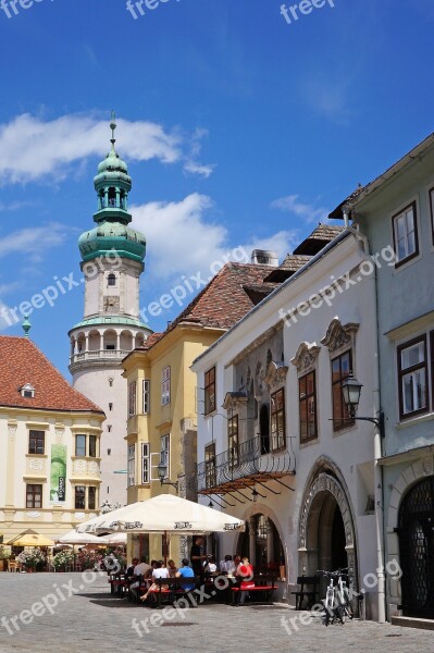 Hungary Sopron Hungary Main Square Fire Tower Architecture