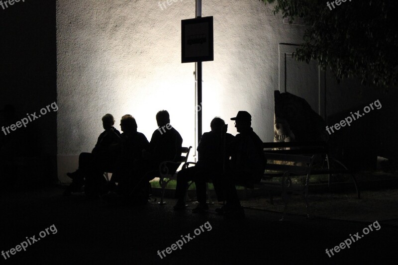 Stop Shadow Puppets Wait Sitting Church Buildings Illuminated Wall Accommodation