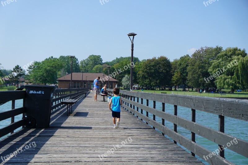 Boy Toddler Pier Water Child