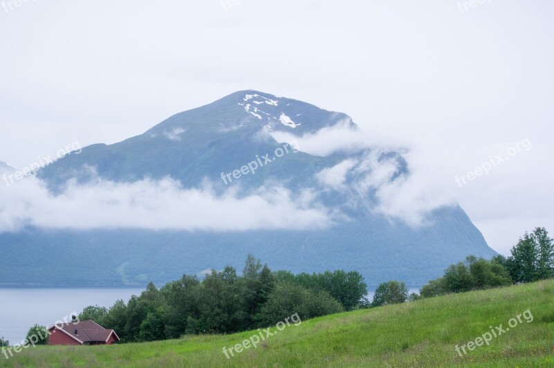 Mountain Lake Weather Clouds Grey