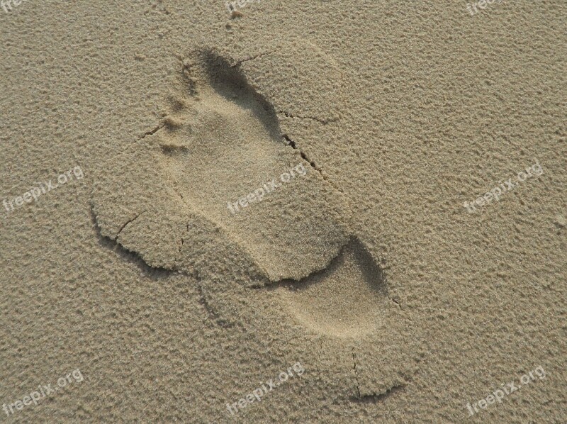 Footprint Sand Beach Human Foot