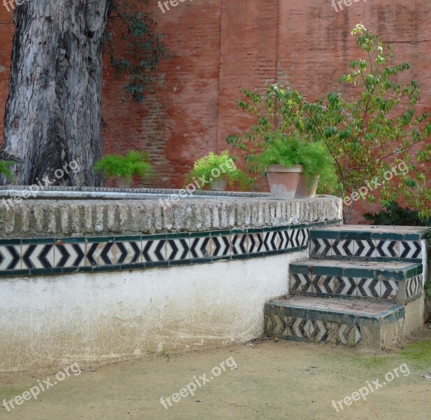 Jardines Reales Alcázares Seville Garden Corner Garden Andalusia