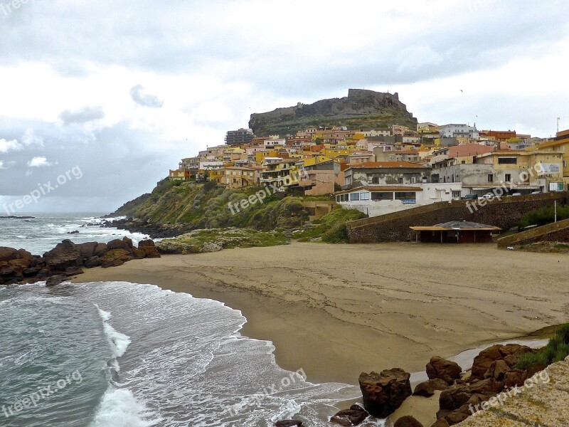 Castelsardo Sardinia Seaside Beach Coastline