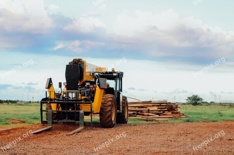 Tractor Agriculture Wood Nature Landscape