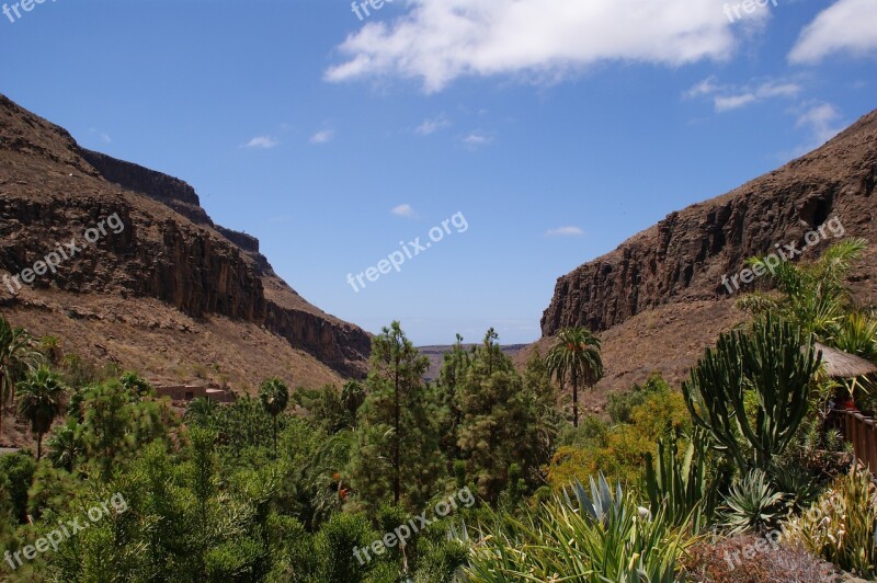 Island Grand Canaria Landscape Area Valley