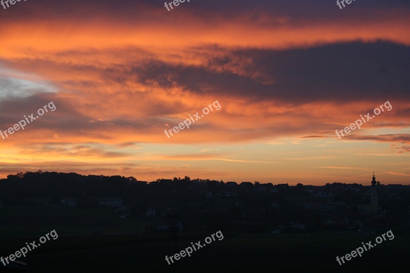 Early In The Morning Landscape Mood Sunrise Red