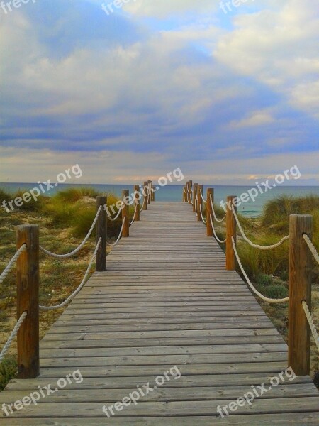 Sunset Calm Sea Sky Landscape